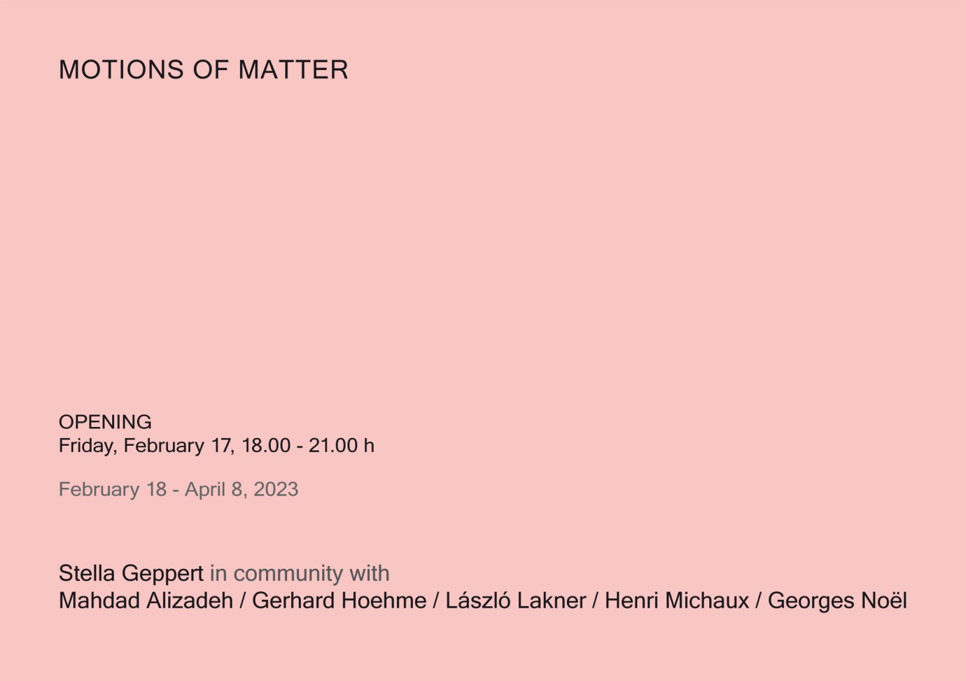 Motions of Matter