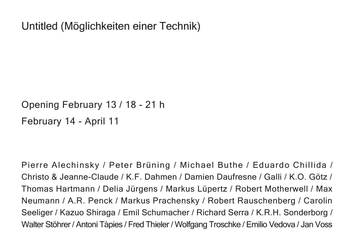 Untitled (Möglichkeiten einer Technik)