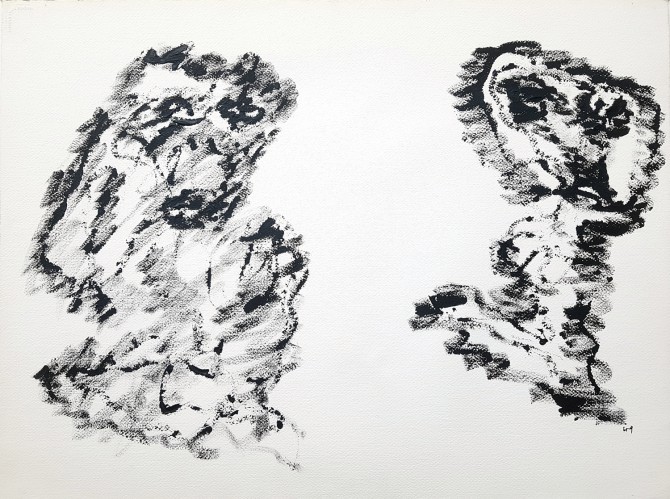 Michaux, oT, 1968, Acryl-Archeskarton, 56,5 x 75 cm
