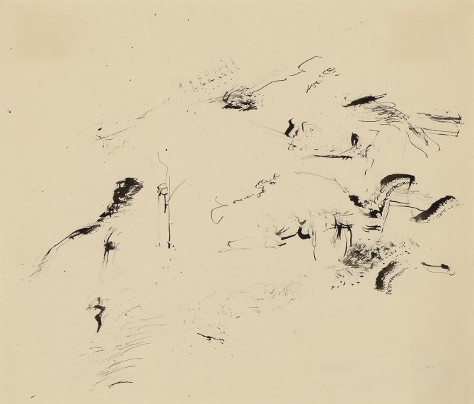 Peter Brüning, O.T., 1958, Tusche_Papier, 20 x 23,8 cm