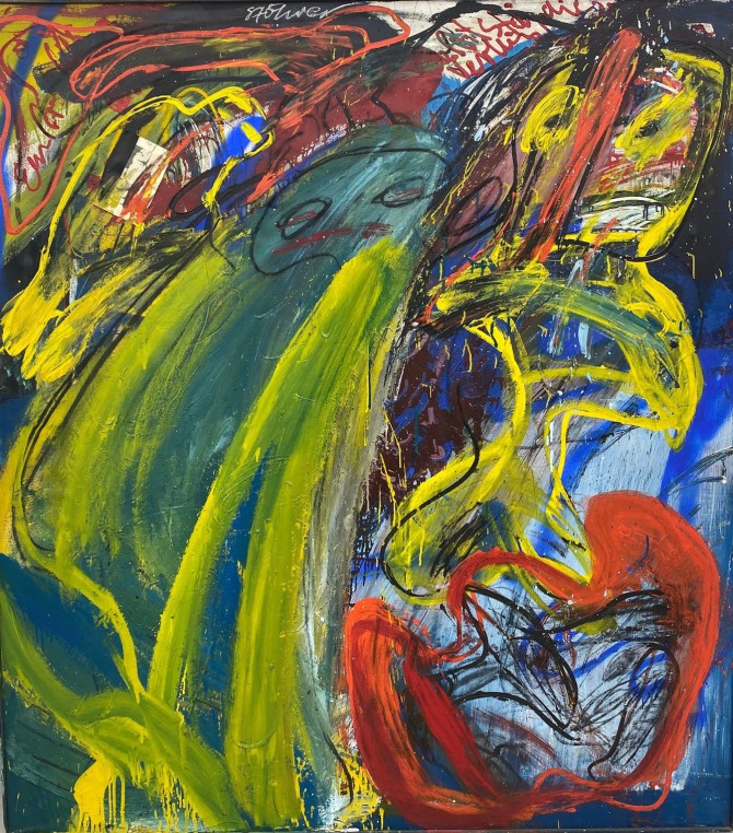 Stoehrer, Yellow Figures, 1978, MT auf LW, 200 x 180 cm
