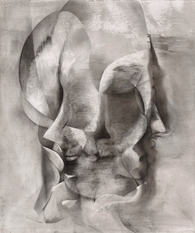 BRITTA LUMER, Hatch, 2023, Ink and Charcoal on Paper, 103 x 86,5 cm_cut