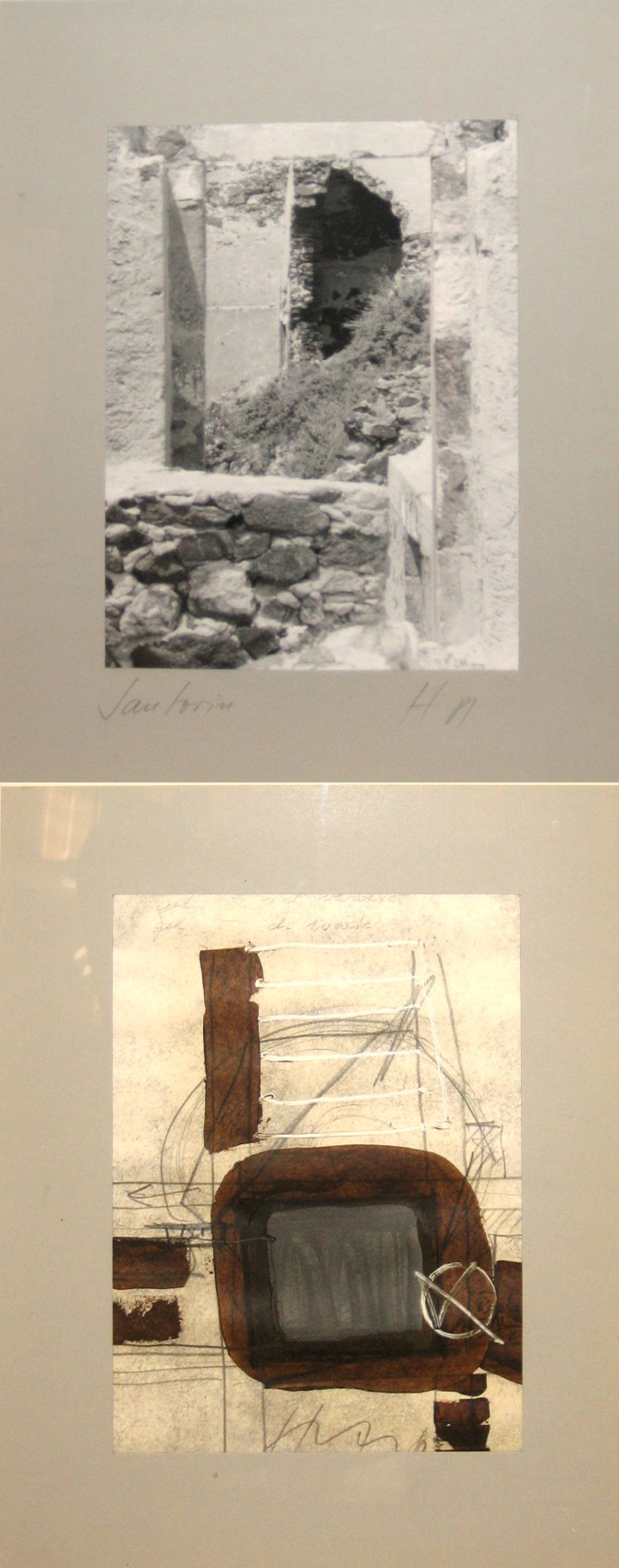 Edgar Hofschen - Santorin, 1981, Buch mit 2 Fotos und 2 Gouachen, 34 x 25 cm, 4-20