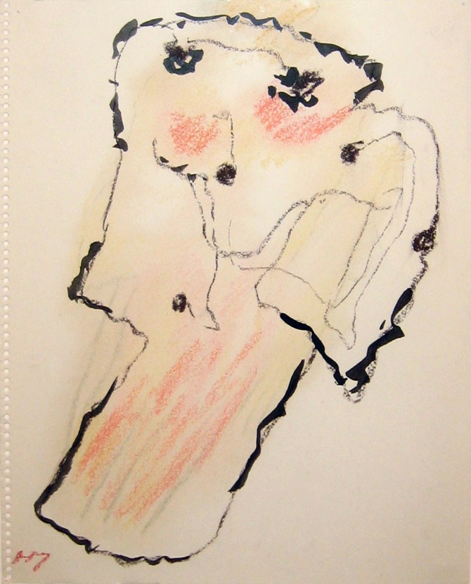 Henri Michaux o.T., ca. 1970, Mischtechnik-Papier, 32 x 24 cm