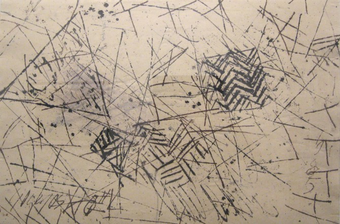 Georges Noël - War path, 1985, Mischtechnik-Papier, 58 x 91 cm
